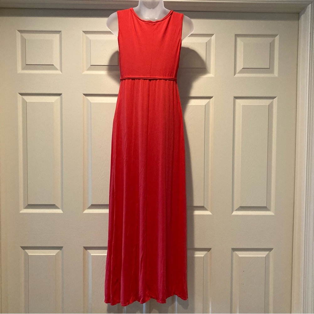 Max Studio Empire Waist Sleeveless Maxi Dress NWOT Women’s Size Small Red - Picture 3 of 5